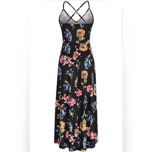  V Neck Sleeveless Casual Summer Sundresses Asymme - Picture 3 of 5